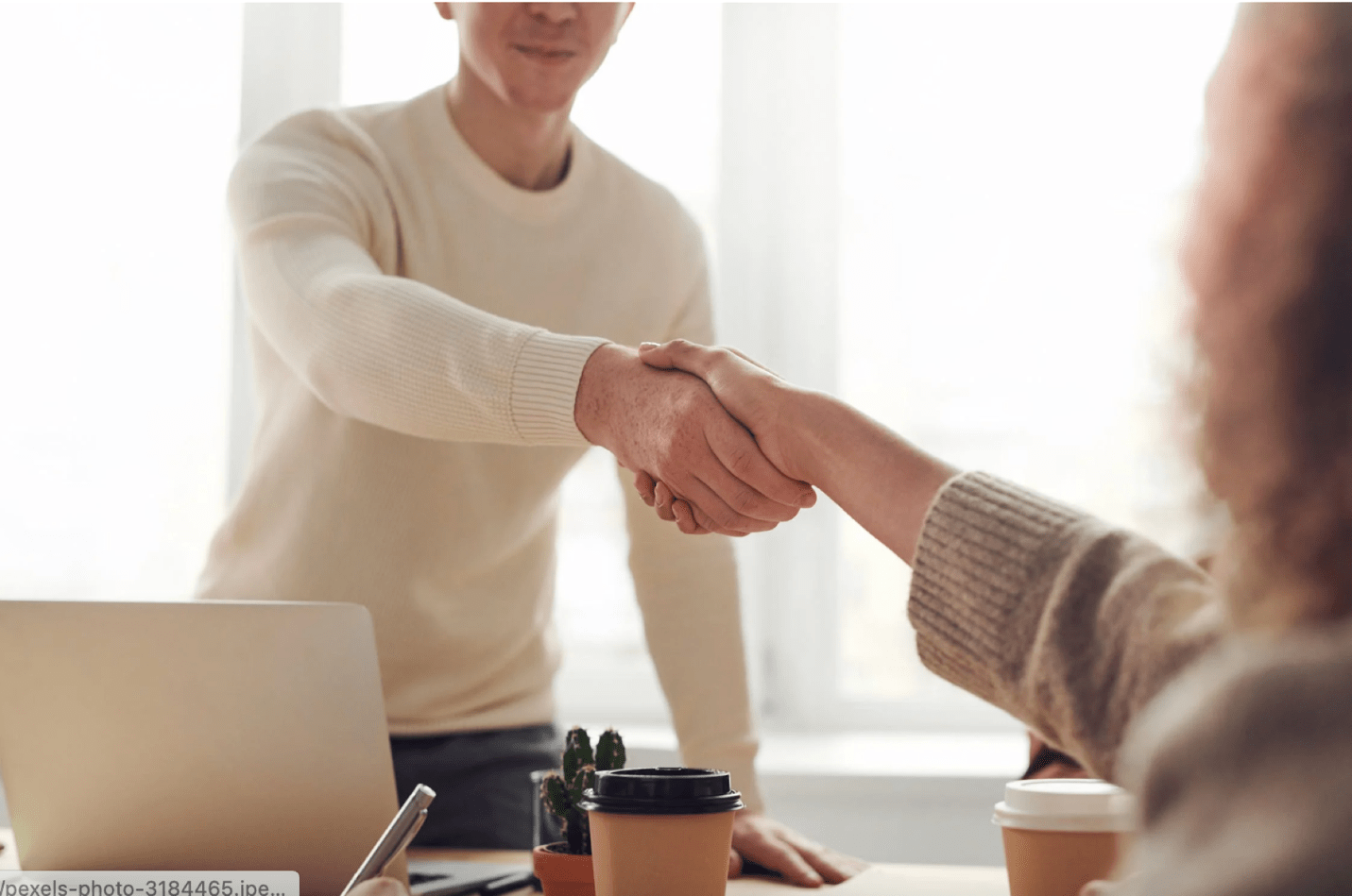 two people shaking hands